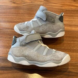 Nike Air Jordan 6 Rings Kids Size 10C Gray White Running Walking Shoes Sneakers